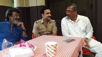 Throwback pic of Nana Patekar, Rajinikanth and Nana Patekar from Kaala sets. 