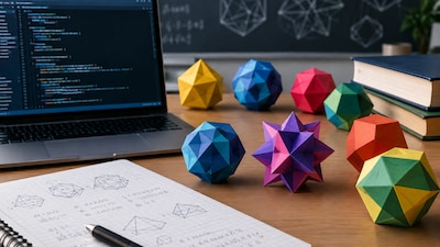 AI Representation: A computer-assisted exploration of noble polyhedra. Image credits: Wikimedia Commons