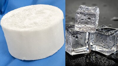 Scientists have developed BioPykrete, a reinforced ice material that is 10 times stronger than ordinary ice. (Image: Chen Adar)