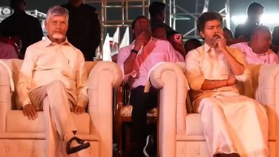 During his visit, Vijay met Andhra Pradesh Chief Minister N. Chandrababu Naidu and later joined him for the public celebrations at the Utsav Ground near Punnami Ghat. 