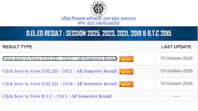 UP D.El.Ed result 2026 declared at btcresult.in; direct link