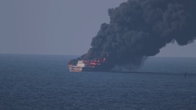 The dhow of an Iranian-affiliated vessel was destroye on Oct 6.
