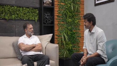 Senior Congress leader Rahul Gandhi met Tamil Nadu Chief Minister Vijay on Oct 10.