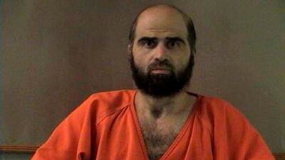 FILE PHOTO: Nidal Hasan, charged with killing 13 people and wounding 31 in a November 2009 shooting spree at Fort Hood, is pictured in an undated handout photo obtained by Reuters on June 29, 2012. REUTERS/Bell County Sheriff's Office/Handout./File Photo
