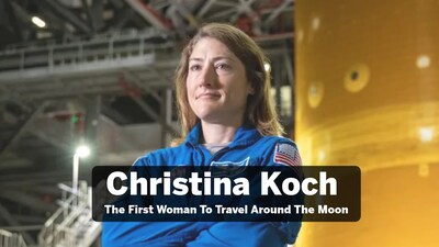 NASA astronaut Christina Koch is the first woman to travel around the Moon and leave low Earth orbit, achieving this milestone during the Artemis II mission in April 2026.