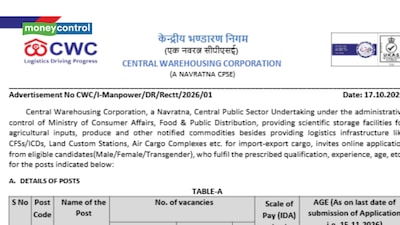 CWC recruitment 2026: 327 vacancies announced for assistant manager and junior executive posts, apply online by November 15