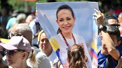 Venezuela’s opposition alliance has reaffirmed Nobel laureate Maria Corina Machado as its leader amid uncertainty over the country’s political transition. (Image: AFP)