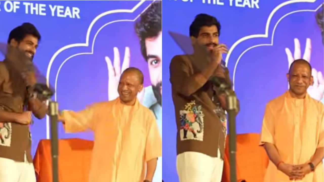 UP CM Yogi Adityanath bursts into laughter as comedian Harsh Gujral cracks a joke about UP crime, hilarious interaction video goes viral